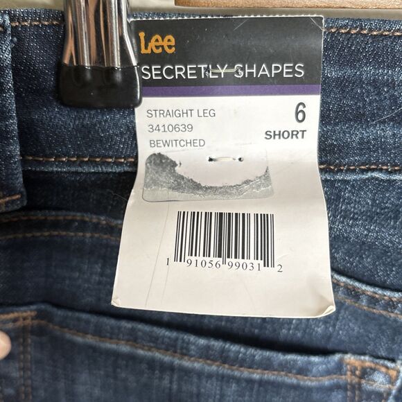 Lee Secretly Shapes Jeans Women 6 Short Straight Leg Mid Rise Bewitched Stretch - Picture 12 of 13